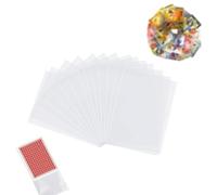 200 Fundas para Cartas + 50 cartas (40 pvc Multicolor en Inglés y 10 Cartón Brillantes en Español). Fundas Transparentes de Celofán Abiertas para Tarjetas Coleccionables, de Visita, Club.