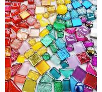 200 g de cristal de mosaico, partículas de cristal, azulejos de mosaico de cristal mixto, partículas de mosaico, materiales hechos a mano, mini azulejos de mosaico, adecuados para cocina, bricolaje,