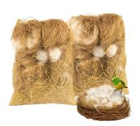 [200 g] Material mixto de anidación de pájaros - Mezcla de yute, algodón, sisal y paja - Ropa de cama suave sin arena para canarios, pinzones y periquitos - Ideal para jaulas, jardines y colibríes
