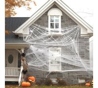 200 g Tela de Araña Halloween, Tela Araña Halloween con 30 Arañas Pequeñas, Telarañas Halloween, Terrible Decoración Web de Halloween Spider Adecuada para Patio, Jardín y Casas
