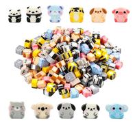 200 gomas de borrar fantasía, 1 cm, de animales, lote de gomas borrables de colores con formas decorativas, mini suministros de papelería para escuela, oficina y colección