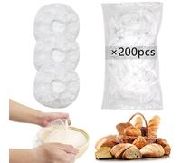 200 gorros de ducha para pan de masa madre, fundas reutilizables para prueba de pan, cubierta de pan de plástico para levantar, cubiertas para cesta de prueba de pan Banneton, cubiertas de plástico