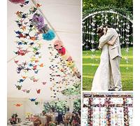 200 guirnaldas de papel prefabricadas de 10 cuerdas, diseño de grulla de origami arcoíris para decoraciones rústicas de bodas, fiestas, grúas de origami, pájaros plegados, serpentinas de fiesta,