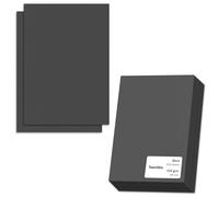 200 Hojas, 120g - Papel Negro Dibujo A4, Cartulina Negra Folios