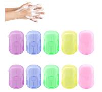 200 hojas de jabón de papel para jabón, hojas de jabón para viajes, mini copos de jabón portátiles con caja de almacenamiento, bolsas de papel de jabón de repuesto para camping al aire libre, 20 hojas