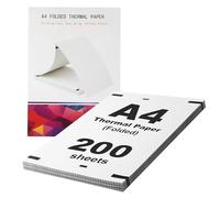 200 hojas de Papel Termico Impresora A4, Papel Térmico A4 Plegable, 210 x 297 mm Papel Impresora Termica, adecuado para documentos y fotos, adecuado para la mayoría de impresoras térmicasA4