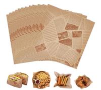 200 Hojas Papel Antigrasa, 18x18cm Papel Encerado para Alimentos, Resistente al Aceite y al Agua, para Envolver Comida, Hamburguesa, Sándwich, Papas Fritas, Pizza