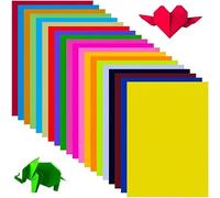 200 Hojas Papel de Origami de Colores, 20 Colores Brillantes, A4 Papel plegable Doble Cara,para Manualidades, Proyectos, Adultos