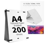 (200 Hojas) Papel Termico Impresora A4,Papel Térmico A4 Plegable,Compatible con La Mayoría de Impresoras Térmicas,Sin BPA, de Secado Rápido,Adecuado para Documentos, Sitios Web y Fotos