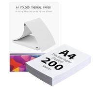 (200 Hojas) Papel Termico Impresora A4,Papel Térmico A4 Plegable,Compatible con La Mayoría de Impresoras Térmicas,Sin BPA, de Secado Rápido,Adecuado para Documentos, Sitios Web y Fotos