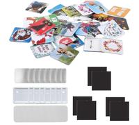 200 Juegos de Piezas de Máquina Para Hacer Botones Cuadrados en Blanco De 50 * 50 mm, Suministros de Imanes Para Máquina Para Hacer Pines de Botones Para Refrigerador, Incluye Cubierta de Metal