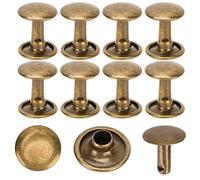 200 juegos de remaches de cuero de remache de doble tapa Espárragos de metal tubulares para reparaciones artesanales de cuero Bolsas Cinturones Sombrero Zapatos Costura Decoración 10x10mm(Bronce)