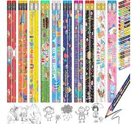 200 lápices de feliz cumpleaños para estudiantes, lápices coloridos a granel con borradores superiores para profesores, aulas, recompensa para niños, suministros de fiesta de cumpleaños, regalos, 10