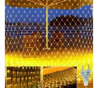 200 LED Red de Luces Exterior 3 x 2M, Blanco Cálido Guirnaldas Neta Luz con Temporizador de Control Remoto y Enchufe, 8 Modos Luz decorativa de interior y exterior para Jardin, Fiesta, Navidad, Boda