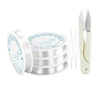 200 m, 0,25 mm de cordón de nailon transparente, hilo invisible, cinta para colgar, hilo de nailon resistente al desgarro, cordón de perlas transparente con aguja de perlas y tijeras