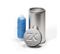 200 m poliéster Premium hilo dental encerado azul claro | sin aroma | sin Fluoruro | Vegan | rellenable con Nueva Bobina | protege encías Inflamación | en lata de gris con relieve Edler | Familia Paquete | grande Paquete para aplicaciones 400 suficiente | 4 x Más de capacidad convencionales Embalajes