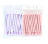 200 microaplicadores de microcepillo, microcepillo de pestañas para levantamiento de pestañas, microaplicadores para extensiones de pestañas, cepillo microaplicador (púrpura+rosa)