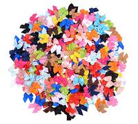 200 mini lazos de cinta de satén para manualidades para coser flores, apliques, manualidades, accesorios para el cabello para caja de regalo de boda (multicolor)