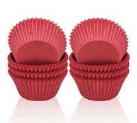 200 mini moldes rojos para cupcakes, cajas de papel para magdalenas, para hornear, postres, para el día de San Valentín, boda, fiesta de cumpleaños, decoración de tartas