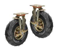 200 Mm 250 Mm Ruedas Giratorias De Goma Inflable De Servicio Pesado 2 Paquetes, Silenciosa Ruedas Pivotantes Con Freno, Rodamientos Dobles Ruedas Neumáticas De Repuesto, Para Carro (Color : Brake, S