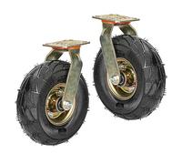 200 Mm 250 Mm Ruedas Giratorias De Goma Inflable De Servicio Pesado 2 Paquetes, Silenciosa Ruedas Pivotantes Con Freno, Rodamientos Dobles Ruedas Neumáticas De Repuesto, Para Carro (Color : Swivel,