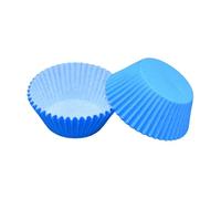 200 moldes para cupcakes de flores, para hornear, envoltorios de muffins de primavera, forros de papel de Pascua, soportes estándar para cupcakes, decoraciones de postres para fiestas (azul)