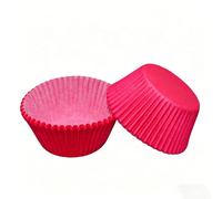 200 moldes para cupcakes de flores, para hornear, envoltorios de muffins de primavera, forros de papel de Pascua, soportes estándar para cupcakes, decoraciones de postres para fiestas (rojo)