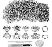 200 ojales de metal, kit de herramientas de grommet de 5 mm para granos de perlas, juego de ojales, remaches con arandelas, ojales de metal con herramientas de instalación, arandelas de ojales, para