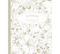 200-Page Lined Notebook, Ivory Bloom: 7.5" x 9.25" Soft White Floral Swirls, for School, Work, College, Notes, Ideas & Journaling and more!
