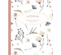 200-Page Lined Notebook, Petal Whispers: 7.5" x 9.25" Blue & Pink Wildflowers, for School, Work, College, Notes, Ideas & Journaling and more!