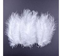 200 Paquete plumas blancas de marabú de pavo mullidas de 4 a 6 pulgadas para manualidades atrapasueños con flecos plumas de colores paquete de accesorios