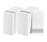 200 paquetes de toallas de lino como invitados, desechables, toallas de mano desechables para baños, servilletas de boda, servilletas de fiesta, papel para muchas ocasiones (plata)