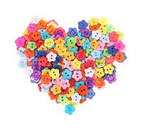 200 PC Botones de resina de color mixto 15 mm Flower de ciruela 2 agujeros Séter de plástico Beban Artesanía en el hogar