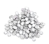 200 Pcs Acrylic Ellipse Charms | DIY Craft Supplies for Clothing/Shoes/Bags | 5 Sizes Silver Embellishments | Ornament Accessories for Jewelry Making (Oval 10 * 14MM)