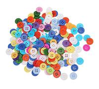 200 pcs botones de resina de color mixto 15 mm redondear 4 maneras de agujeros de bricolaje