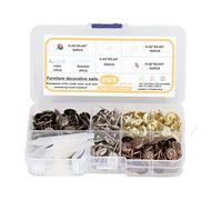 200 Pcs Furniture Tacks | Carbon Steel Decorative Nails for Sofa/Bed/Wooden Box | 4 Retro Colors with Cloth Ruler & Armrest | DIY Upholstery Nail Pins (Chrysanthemum Pattern)