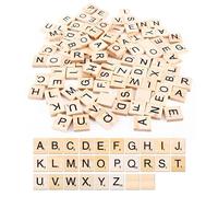 200 PCS Letras de Madera Scrabble 20 X 18 X 5 MM,Letras Decorativas Madera,HMCEY Letra Manualidades Pequeñas,Letra Educativas Infantiles,Juego de Ortografía para Juegos de Mesa, Aprendizaje, Regalo