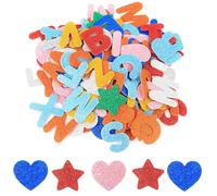 200 Pcs Lettere Alfabeto Gomma Crepla Glitter, Pegatinas Letras Adhesivas Brillo, Alfabeto Letras de Purpurina de Colores para DIY Manualidades de Bricolaje, Scrapbooking, Decoración
