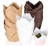 200 Pcs Moldes Magdalenas Papel, Tazas de Papel de Pastel de Tulipán, Vasos de Papel para Hornear Magdalenas Cupcakes, Moldes de Muffins para Fiestas de Cumpleaños Bodas Pastelerías