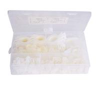 200 Pcs Plastic Nylon Cable Clamp Assortment, R Type and P Type Wire Clip Fasteners with 6 Sizes in Black and White for Home Office Workshop Wiring Organization (200 piezas - clip en forma de R de