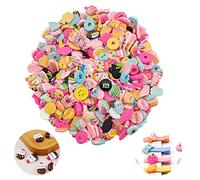 200 pcs Surtido Slime Charms,Cute Candy Sweet Fruits Donut Charms Ornaments Flatback Resin Cabochons for Craft Making Ornament Scrapbooking DIY Crafts Beads Making Supplies - Random Style