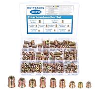 200 Pcs Tuercas Remachables, Remaches Roscados, M4 M5 M6 M8 Tuercas Inserciones Remachables de Cabeza Plana, Manguitos insertos Roscados para Muebles de Madera Metal