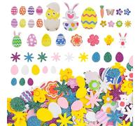 200 pegatinas de espuma de Pascua, pegatinas de huevos de Pascua para niños, decoración de Pascua con huevos de Pascua, conejos, pollitos, pegatinas de Pascua para fiesta de cumpleaños, decoración del