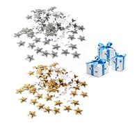 200 pegatinas de estrellas, regalos de decoración navideña, accesorios de estrella dorada, accesorios de material, plata brillante, decoración para fiestas, bodas y fiestas