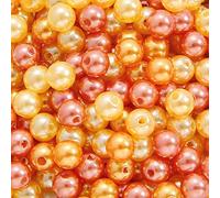 200 perlas redondas de 8 mm, perlas para enhebrar, cuentas coloridas para manualidades con agujero para pulseras, multicolor, perlas sintéticas para manualidades, collares, pulseras, bisutería, color