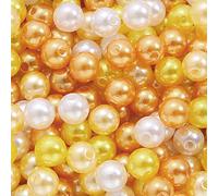 200 perlas redondas de 8 mm, perlas para enhebrar, cuentas coloridas para manualidades con agujero para pulseras, multicolor, perlas sintéticas para manualidades, collares, pulseras, bisutería