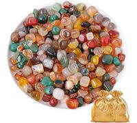 200 piedras preciosas para niños, mezcla de piedras semipreciosas, 9 mm - 12 mm, para búsqueda del tesoro y juegos educativos, incluye 2 bolsas doradas