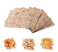 200 Pieza Hojas de Papel Deli, Papel Antigrasa Alimentos, Pa pel Hamburguesa Antigrasa, Pa pel Vintage para Hamburguesas, Sándwiches y Patatas Fritas,Patrón de Periódico Marrón,18 x 18 cm