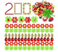 200 Piezas 18 x 25 mm Decorativas Mariquitas de Madera 9 x 13 mm Mini Abejas Abejita Chiquitita Autoadhesivas Abeja de Madera Trébol de Cuatro Hojas Fieltro Flores para DIY Manualidades Fiesta Deco