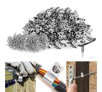 200 Piezas Abrazaderas de Alambre para Valla, Clips de Montaje de Valla de Acero Inoxidable con Tornillos para Alambre Soldado a Vallas de Vinilo, Madera o Metal